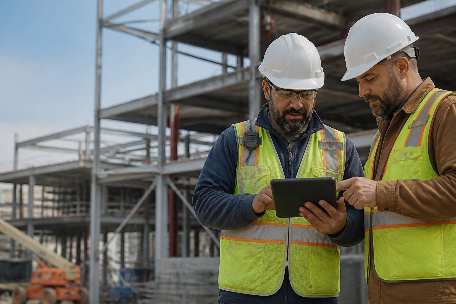 Construction Foremen Discussing Plans at Site-1