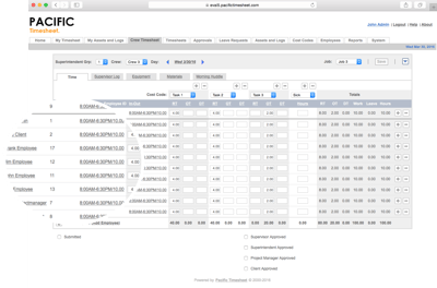 enterprise product tour pacific timesheet