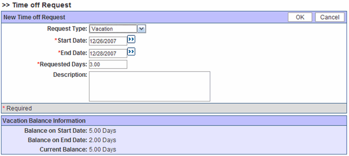 time off request form